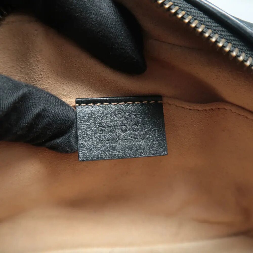 100% Authentic GUCCI GG Marmont Black Leather Shoulder Bag 882-112824 - Picture 10 of 12